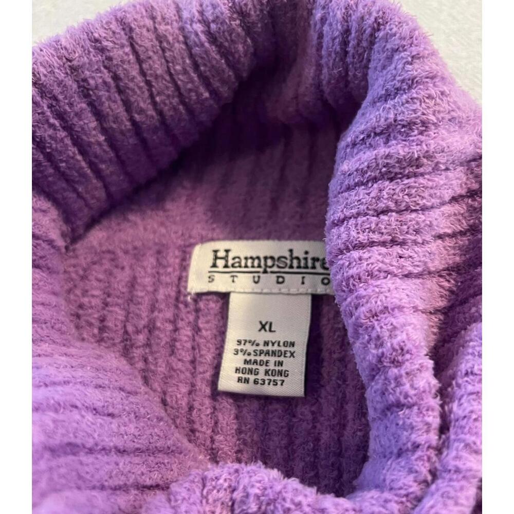 Hampshire Studio Purple Ribbed Turtleneck Sweater DarkAcademia Soft Girl Size XL - Picture 5 of 5